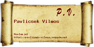 Pavlicsek Vilmos névjegykártya